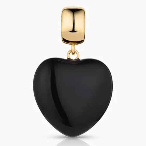 Gemma Onyx Heart Bail Charm