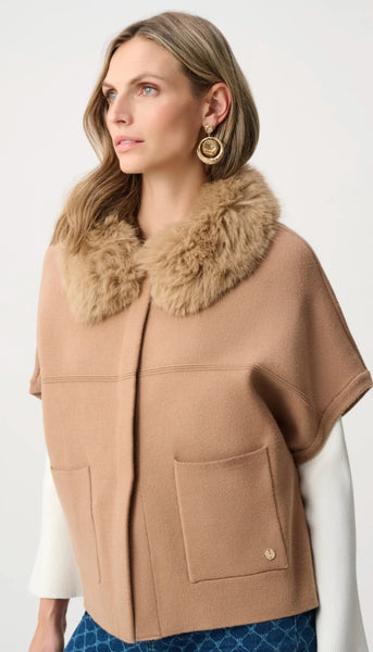 Sweater Jacket With Detchable Faux Fur