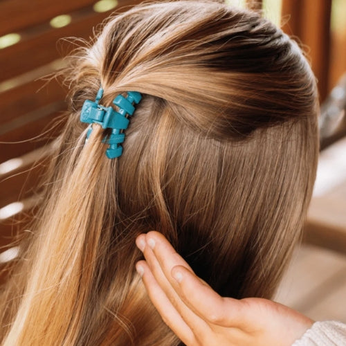Open small hair clip -Teal With It