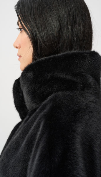 Faux Fur Funnel Neck Boxy Vest