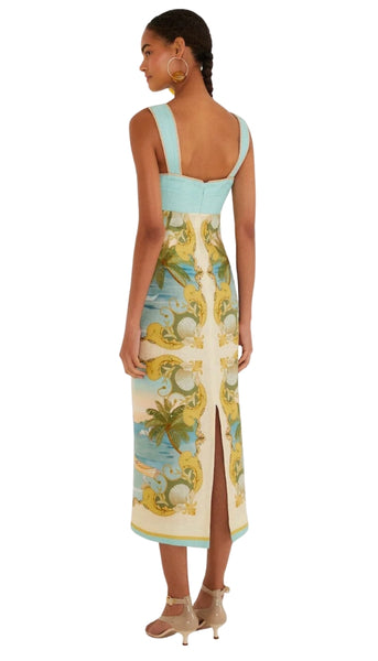 Royal Sea Sleeveless Maxi Dress