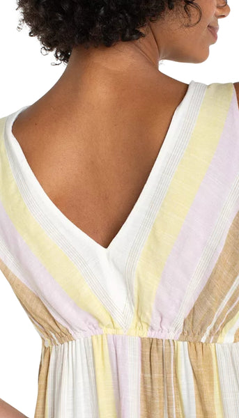 Sleeveless V Neck Asymmetrical handkerchief dress