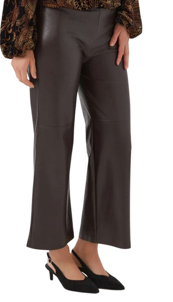 Faux Leather Pull On Pants