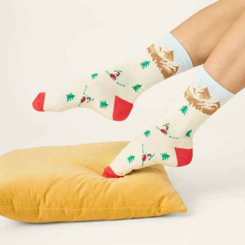 Landscape Skiing Rib Crew Sock