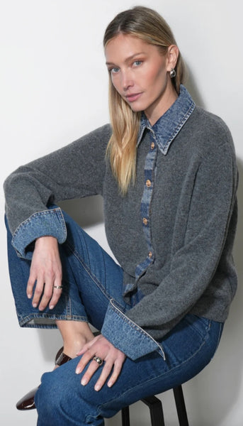 Romi Mixed Media Button Down