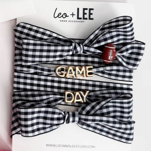 Black gingham gameday lace Set