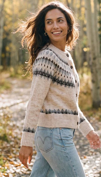 Jacquard Cardigan Sweater