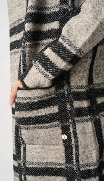 Jacquard Plaid Hooded Jacket