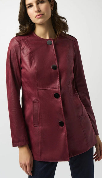 Foiled Faux Suede Fitted Jacket