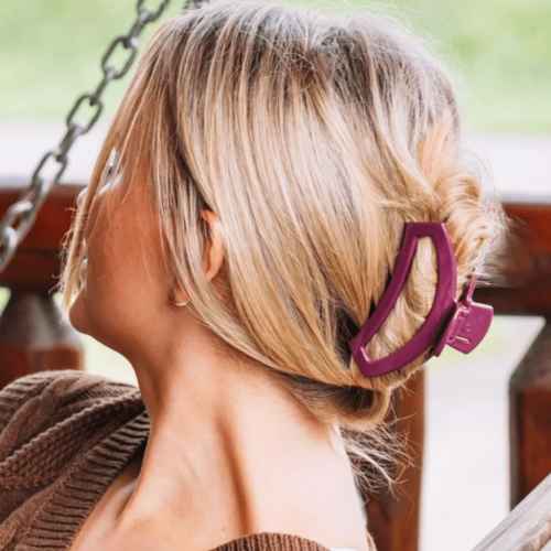 Open medium hair clip-Mulberry