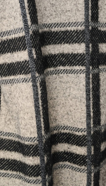 Jacquard Plaid Hooded Jacket