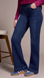 Audrey Pull On Flare Jeans - Dark Night