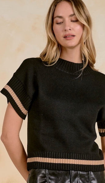 Short Sleeve Crew Neck Sweater