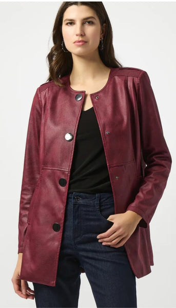 Foiled Faux Suede Fitted Jacket