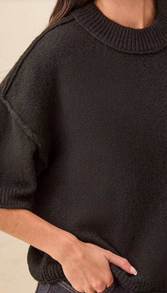 Lofty Elbow Sleeve Crew Neck Sweater