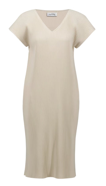 Pleated Straight Dress With Pockets