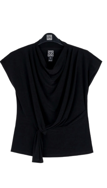 Drape Neck With Loop Front Detail