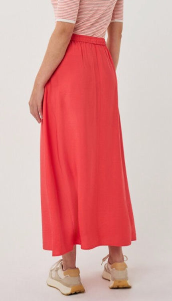 Crinkle Long Elastic Waist Skirt