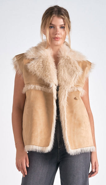 Faux fur suede vest outlet