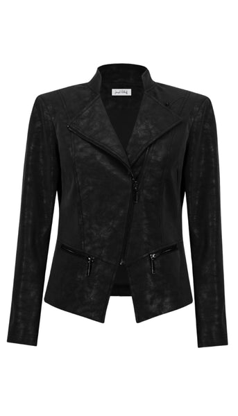 Faux Suede Fitted Moto Jacket
