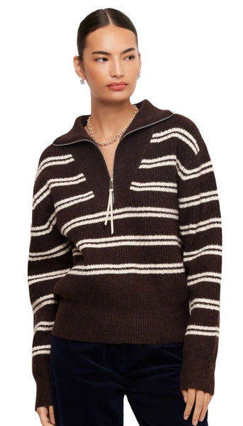 Stripe Half Zip Sweater