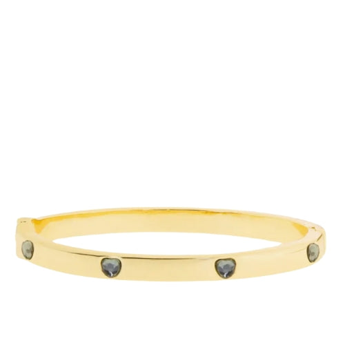 5Mm Hing Bangle With Crystal Hearts