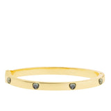 5Mm Hing Bangle With Crystal Hearts