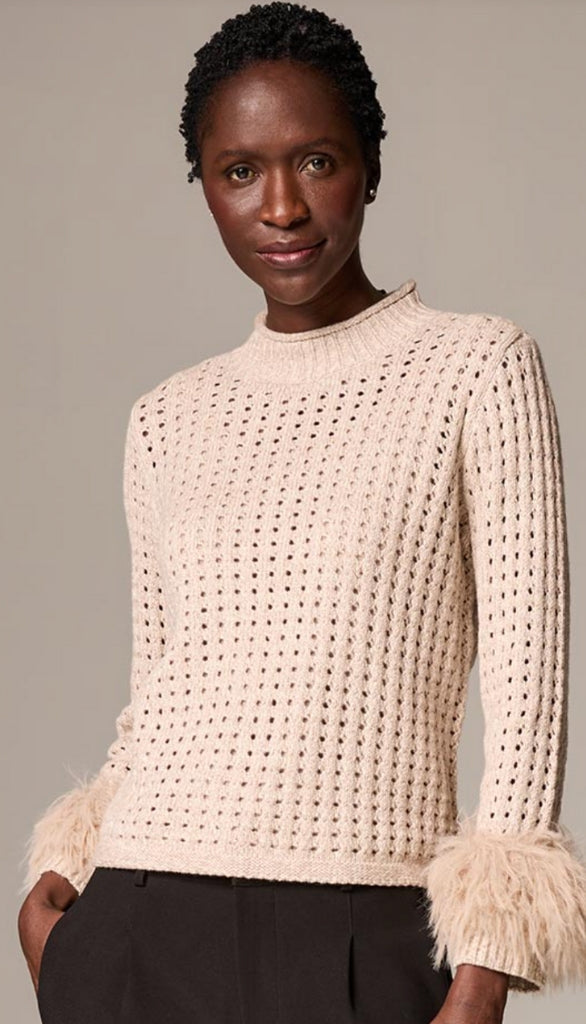 Party Cuff Pointelle Sweater