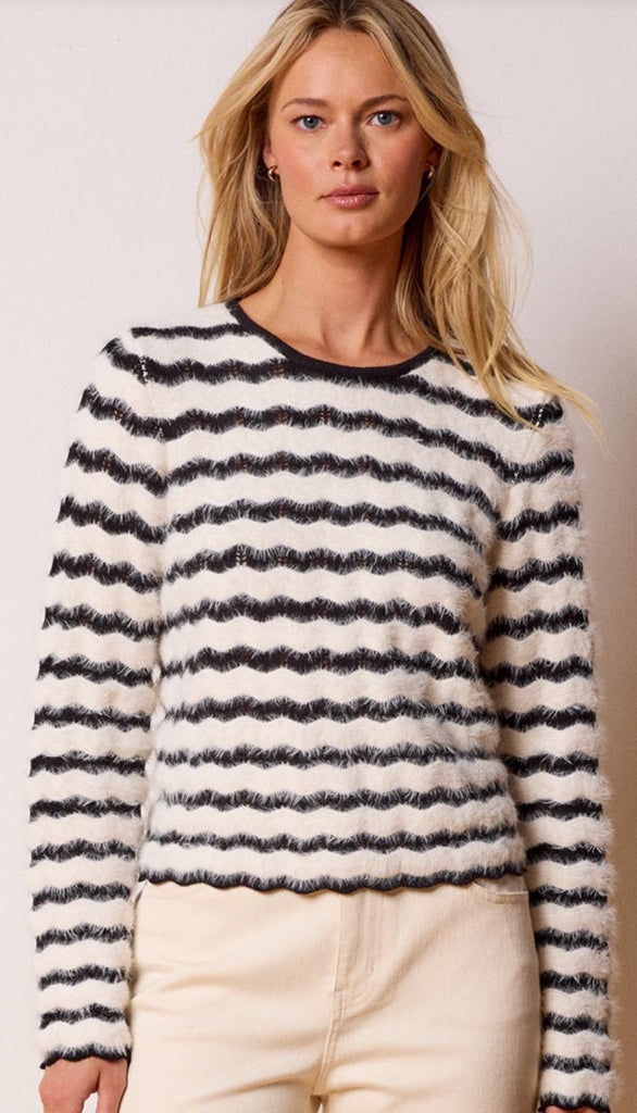 Cozy Waves Striped Sweater