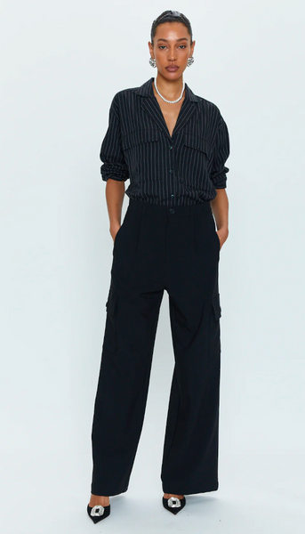 Brynn High Rise Relaxed Cargo - Black – Alapage Boutique