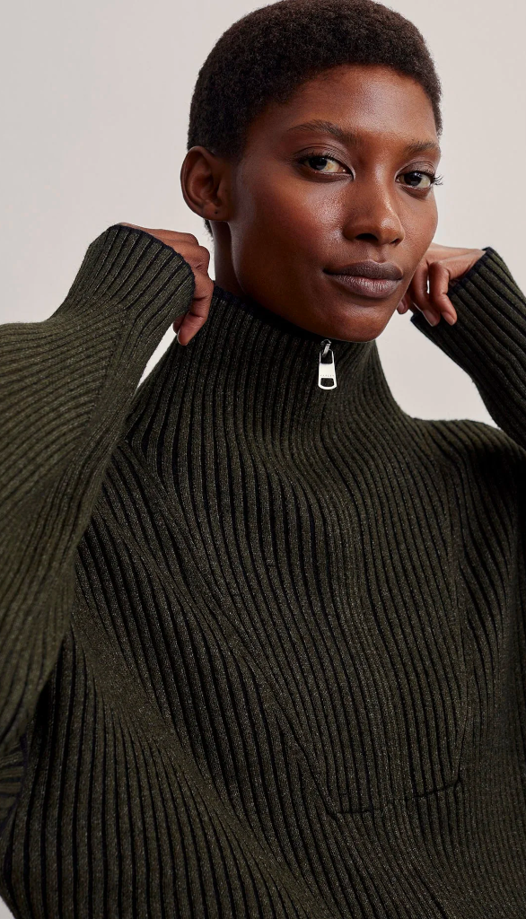 Carmen Rib Knit Zip Through