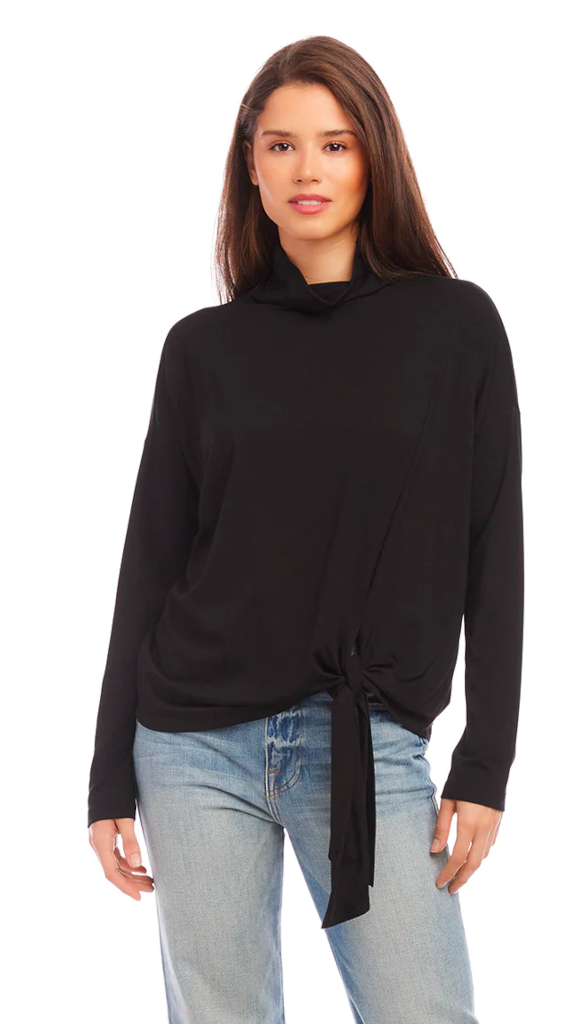 Mock Neck Tie Top
