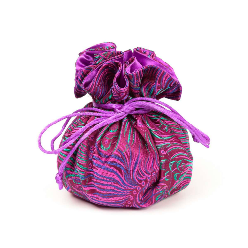 Peacock feather brocade Jewelry Pouch