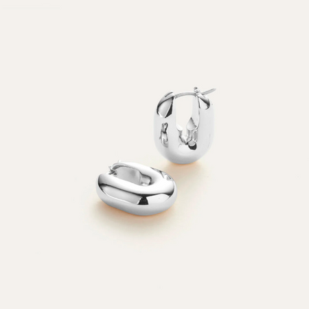 Pebble Dot Onyx Reversible Hoop Earrings