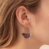 Stone Prism Hoop Earring - Black/Gold