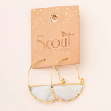 Stone Prism Hoop Earring - Black/Gold