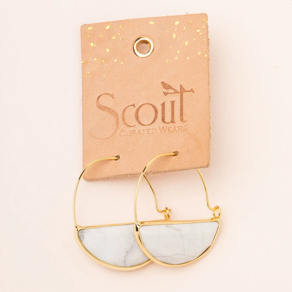 Stone Prism Hoop Earring - Black/Gold
