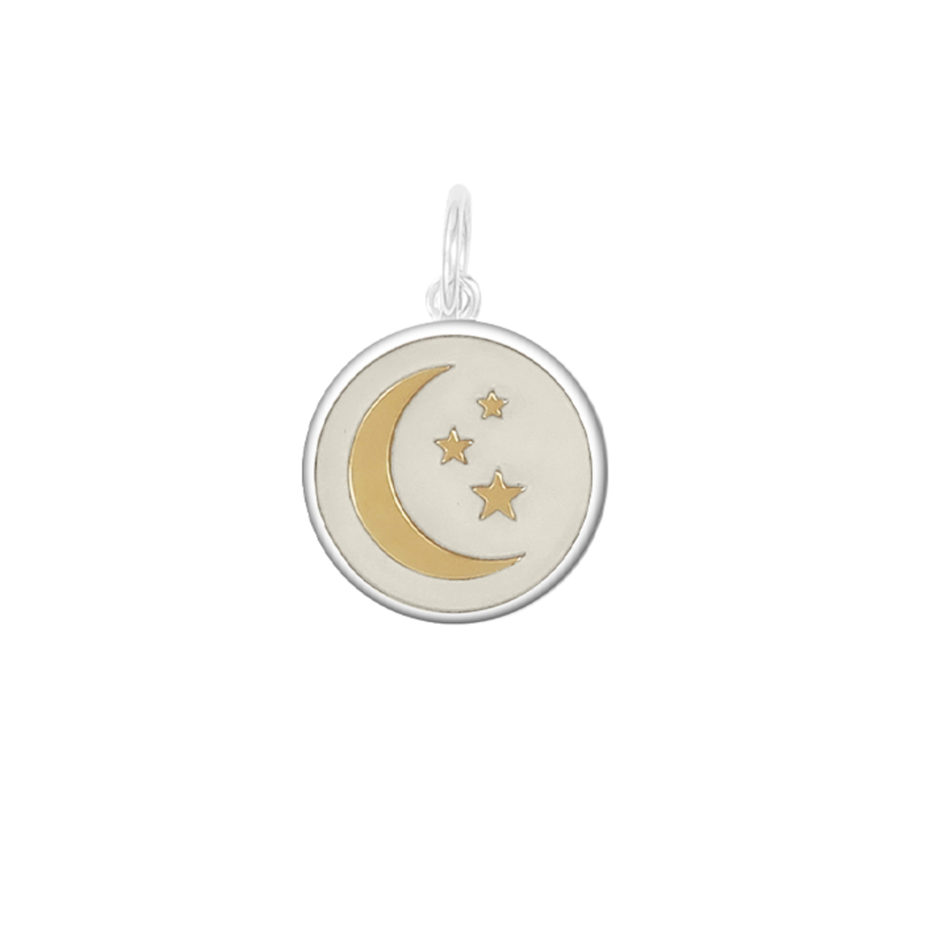 Small Moon & Stars Pendant - Ivory/Gold