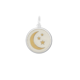 Small Moon & Stars Pendant - Ivory/Gold