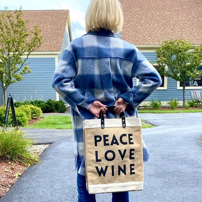 Market Tote - Peace Love Wine