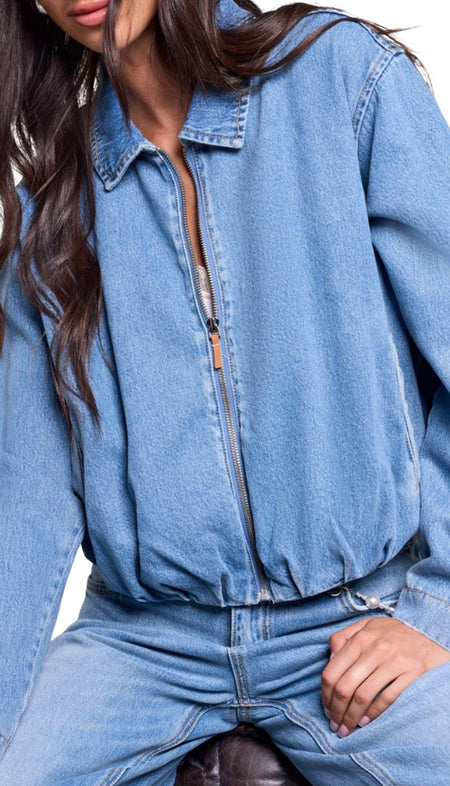 Kerry Cropped Jacket Raw Hem Collar