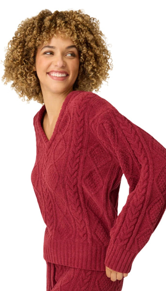 Long Sleeve Cozy Chenille Cable Knit