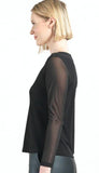Mesh Sleeve Soft Knit Top