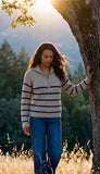 Stripe Half Zip Sweater