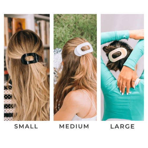 Large Flat Round Clip-Coconut White