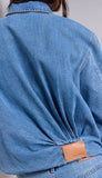 Bubble Denim Jacket With Back Pleat