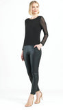 Mesh Sleeve Soft Knit Top