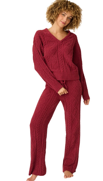 Long Sleeve Cozy Chenille Cable Knit