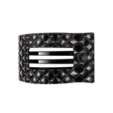 Medium Flat Rectangle Clip-Jet Black Quilted