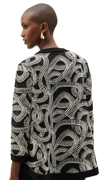 Abstract Print Swing Jacket